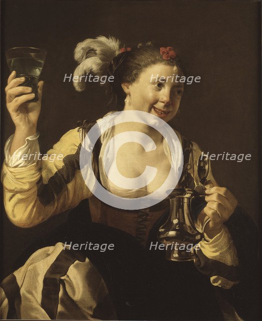 A Girl Holding a Glass (Taste. From the Series The Five Senses), 1620s.