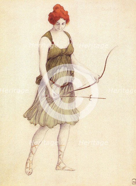 Costume design for the ballet Sylvia ou La Nymphe de Diane by Léo Delibes, 1901.