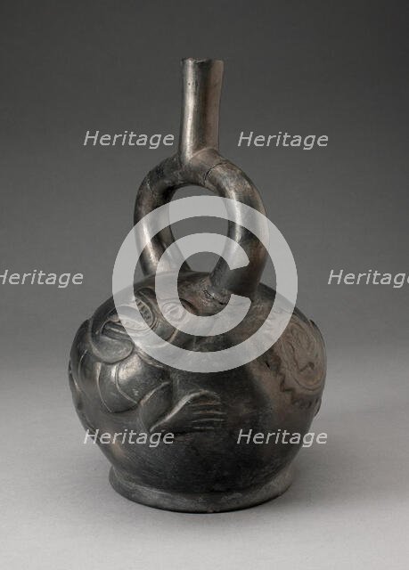 Stirrup Spout Vessel with Raised Chimera Motifs, 100 B.C./A.D. 500. Creator: Unknown.