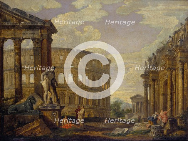  Landscape with Hercules and ruins of ancient Rome.