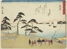 Arai, from the series "Fifty-three Stations of the Tokaido (Tokaido gojusan tsugi)," also..., c. 183 Creator: Ando Hiroshige.