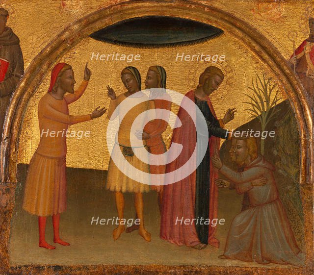 Saint John the Evangelist with Acteus and Eugenius, ca. 1370. Creator: Francescuccio Ghissi.