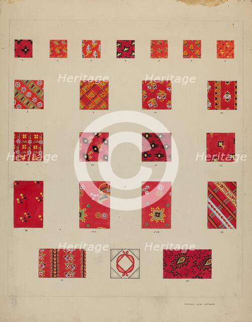 Printed Quilted Patches, 1935/1942. Creator: Francis Law Durand.