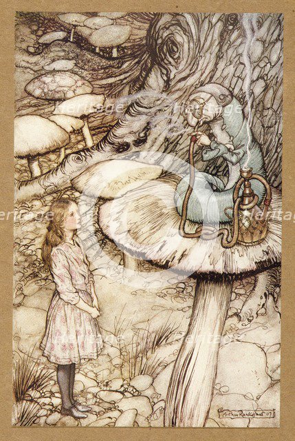 Advice from a Caterpillar,  from Alice's Adventures in Wonderland, by Lewis Carroll, pub. 1907.