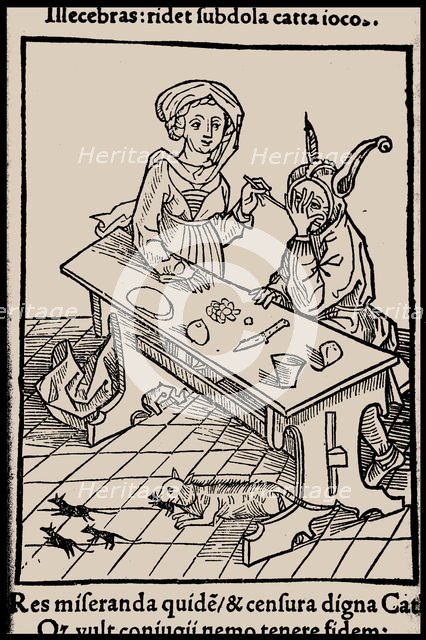 Illustration to the book "Ship of Fools" by Sebastian Brant, 1497. Creator: Anonymous.