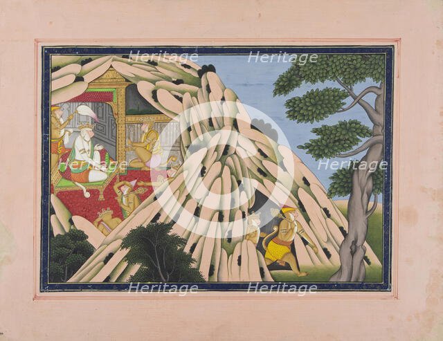 Sugriva Sends Emissaries, Led by Hanuman, to Find Princess Sita, between c1830 and c1840. Creator: Unknown.