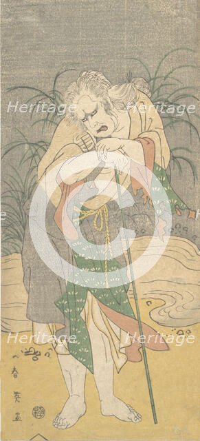 Asao Tamejuro as a Gray-Haired Old Man in Tattered Garments, ca. 1789. Creator: Katsukawa Shun'ei.