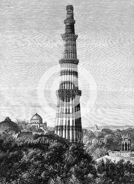 The Tower of Kutar, Delhi, India, 1895. Artist: Unknown