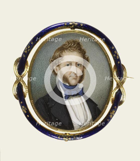 Brooch with Portrait Miniature, mid 19th century. Creator: Unknown.