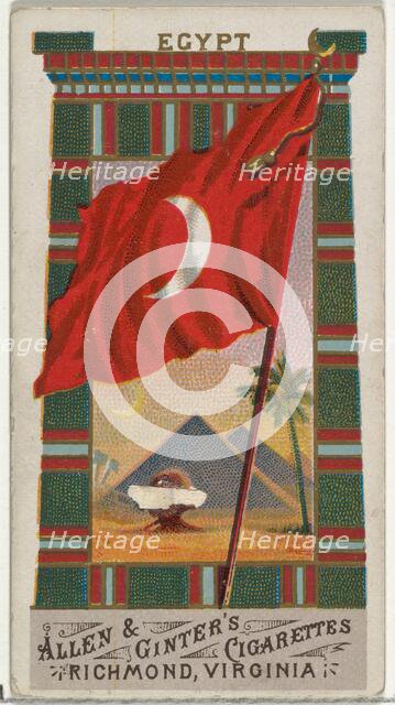 Egypt, from Flags of All Nations, Series 1 (N9) for Allen & Ginter Cigarettes Brands, 1887. Creator: Allen & Ginter.
