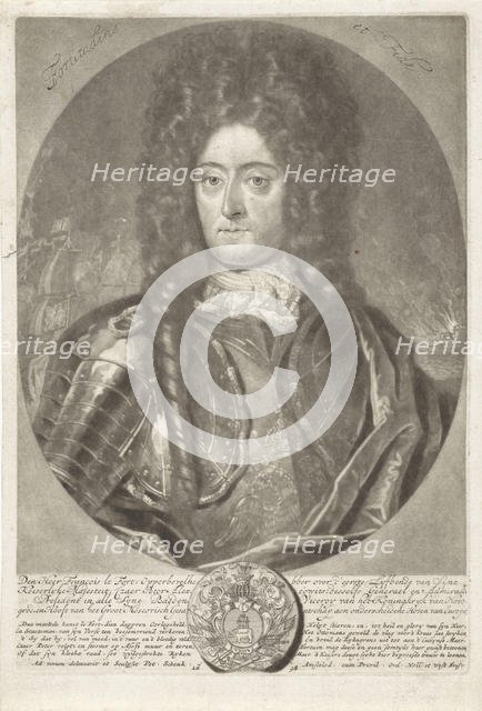 Portrait of general admiral François Lefort (1656-1699), 1698. Creator: Schenk, Peter (Petrus), the Elder (1660-1718).