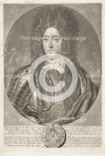 Portrait of general admiral François Lefort (1656-1699), 1698. Creator: Schenk, Peter (Petrus), the Elder (1660-1718).