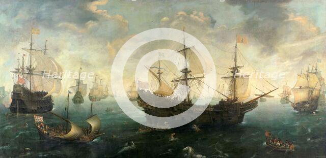 The Spanish Armada off the English Coast in 1588, c.1620-c.1625. Creator: Cornelis Claesz van Wieringen.