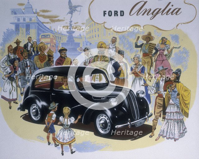 Poster advertising the Ford Anglia car. Artist: Unknown