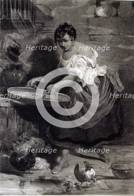 Dulcinea del Toboso, original lithograph of an edition of 'Don Quixote of La Mancha'.