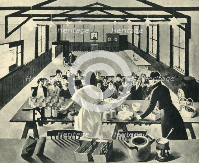 'A Canning Demonstration at a Women's Institute Meeting', 1943. Creator: Unknown.