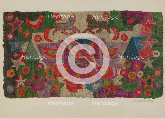 Hooked Rug, c. 1940. Creator: Charlotte Angus.