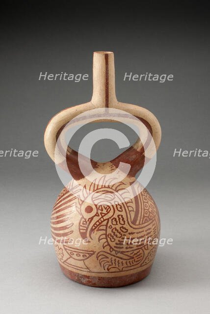 Stirrup Spout Vessel with Fineline Bird Motifs, 100 B.C./A.D. 500. Creator: Unknown.