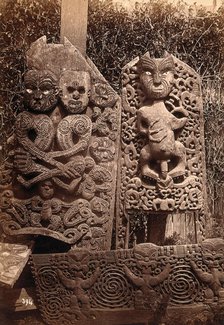 New Zealand: Maori carvings, c1840s. Creator: Unknown.