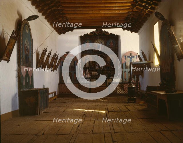 Church of Trampas, Taos Co., New Mexico, 1943. Creator: John Collier.