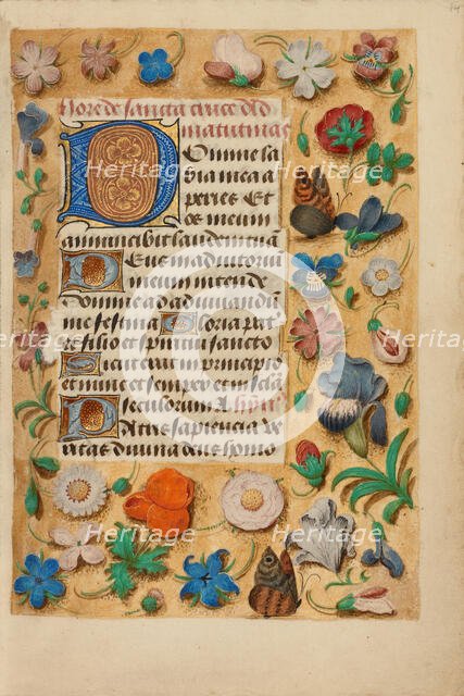 Decorated Initial D; Crohin-La Fontaine Hours, about 1480-1485 ?. Creator: Unknown.