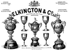 Advertisement for Elkington & Co. Ltd., manufactory and show rooms, 1895. Creator: Unknown.