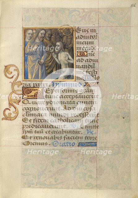 Raising of Lazarus; Poncher Hours, about 1500. Creator: Master of Cardinal Bourbon.