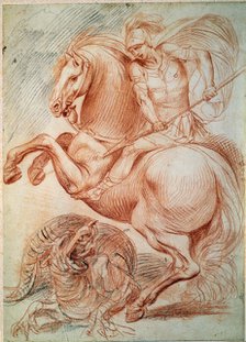 'Saint George and the Dragon', 17th century. Artist: Giuseppe Cesari