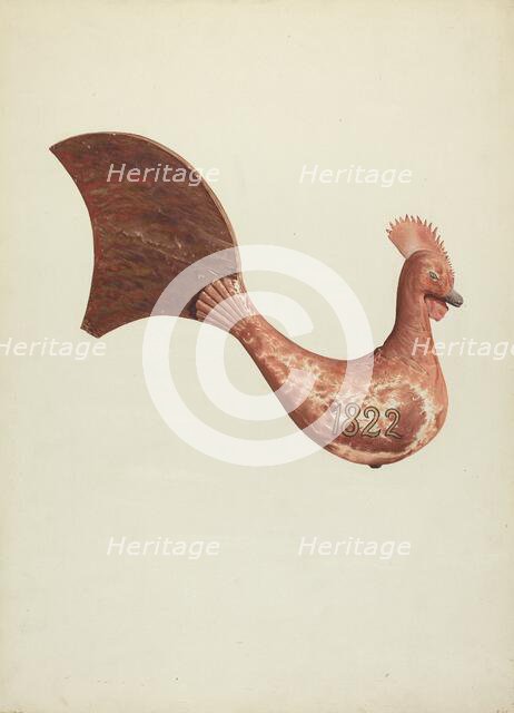 Cock Weather Vane, c. 1938. Creator: Hazel Hyde.