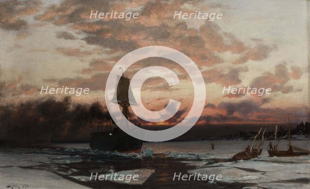 The Icebound Steamboat, 1878. Creator: Berndt Lindholm.