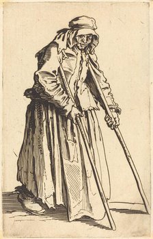Beggar Woman with Crutches, c. 1622. Creator: Jacques Callot.