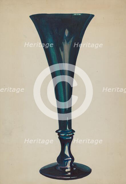 Trumpet Glass Vase, c. 1936. Creator: Ella Josephine Sterling.