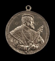 Charles V, 1500-1558, King of Spain 1516-1556, Holy Roman Emperor 1519 [obverse], 1537. Creator: Reinhart, Hans.