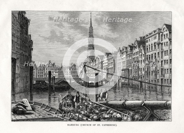'Church of St Catherine, Hamburg', Germany, 1879. Artist: Unknown