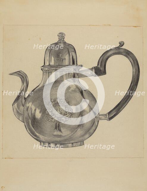 Silver Teapot, c. 1936. Creator: S. Brodsky.