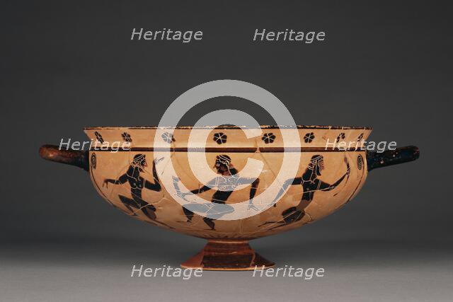 Attic Black-Figure Komast Cup, 580-560 BC. Creator: Painter of Copenhagen 103.