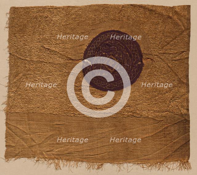 Fragment with Gold Foil, from a Furnishing Fabric, 300s-400s. Creator: Unknown.
