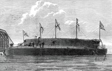 Launch of the Russian circular ironclad Admiral Popoff, 1876. Creator: JR Wells.