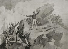 First Carlist War, (1833-1840):  Attack of Agurdin, 6 January 1834, (1842).  Creator: Manuel Miranda.