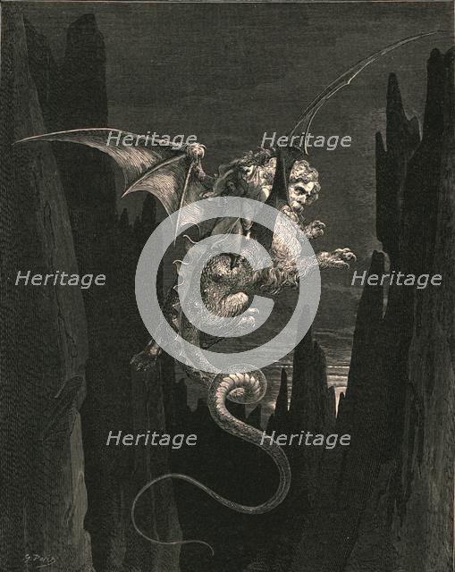 'New terror I conceived at the steep plunge', c1890.  Creator: Gustave Doré.