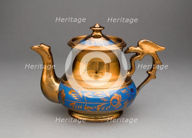 Teapot, Staffordshire, c. 1820. Creator: Staffordshire Potteries.