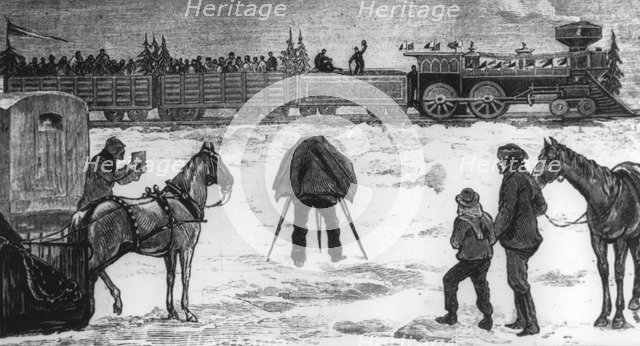 Photostop on the Canadian Ice Railway's maiden voyage, 1880. 