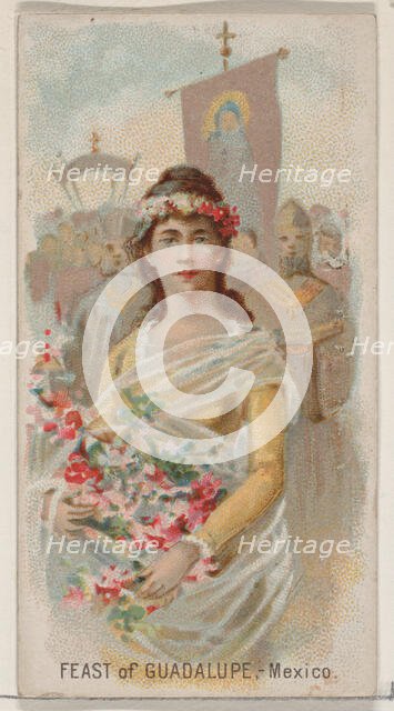 Feast of Guadalupe, Mexico, from the Holidays series (N80) for Duke brand cigarettes, 1890., 1890. Creator: George S. Harris & Sons.