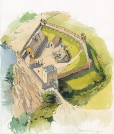 Barnard Castle, Durham, c1100. Artist: Terry Ball.