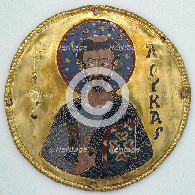 Medallion with Saint Luke from an Icon Frame, Byzantine, ca. 1100. Creator: Unknown.