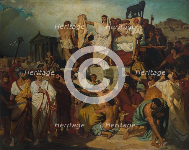 Marc Antony's Oration at Caesar's Funeral. Creator: Court, Joseph-Désiré (1797-1865).