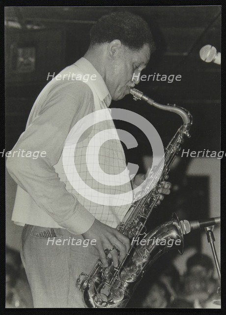 Saxophonist Dexter Gordon playing at Ronnie Scott's Jazz Club, London, 1980. Artist: Denis Williams