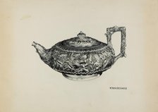 Silver Teapot, c. 1938. Creator: Florence Hastings.