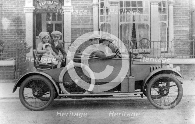 1914 G.W.K. with family on board. Creator: Unknown.
