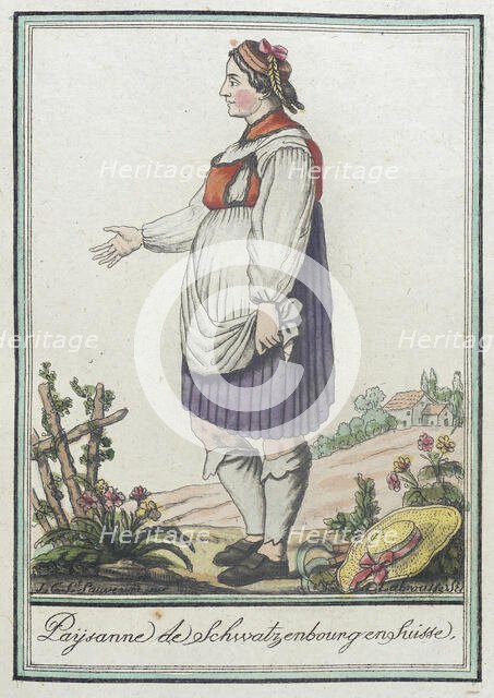 Costumes de Différents Pays, 'Paysanne de Schwatzenbourgenghusse', c1797. Creators: Jacques Grasset de Saint-Sauveur, LF Labrousse.